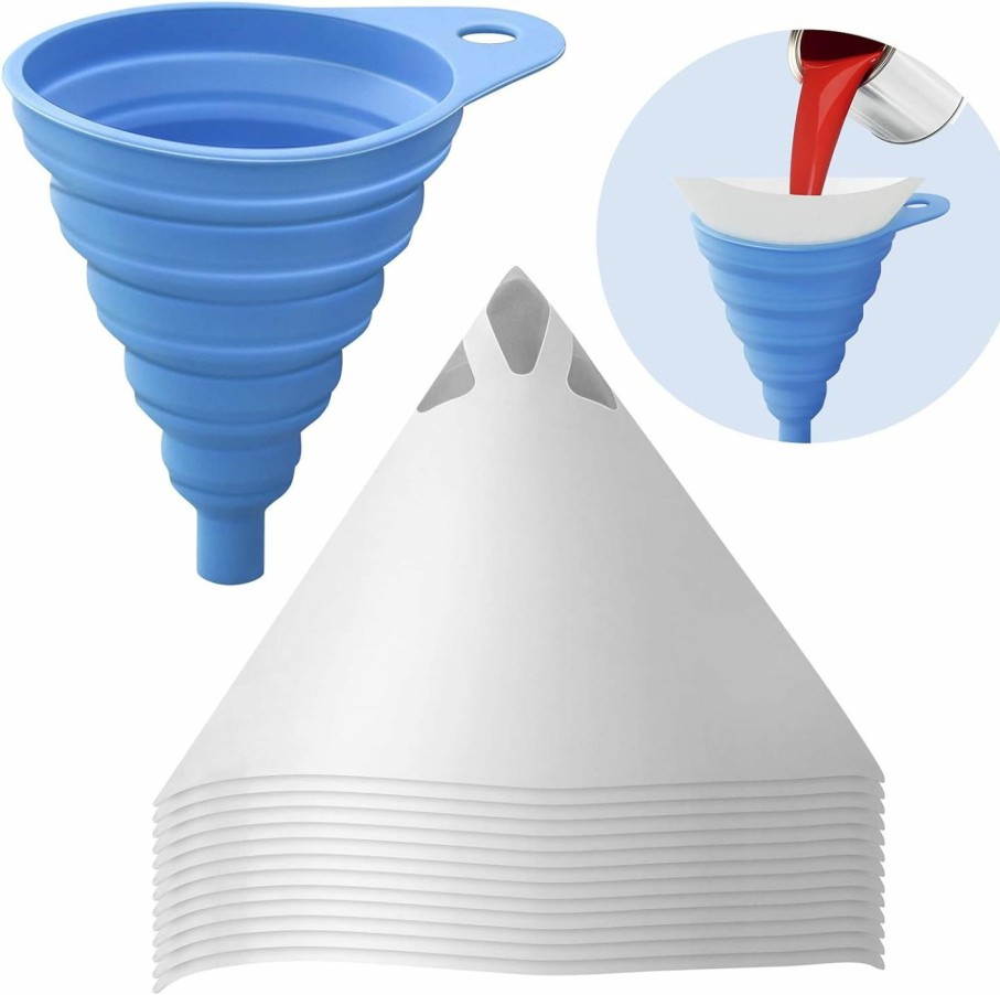 Home Improvement Emapoy | Emapoy Paint Strainer With 100 Micron Filter Tips, Disposable Paint Strainers Filters Cone With Silicone Funnel For Home, Automotive, Art, Crafts & Painting Project