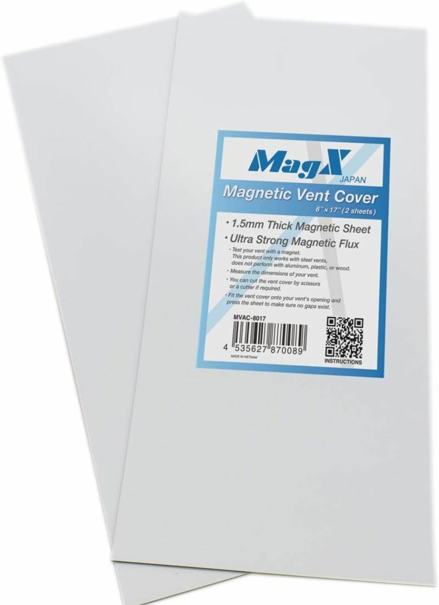 Home Improvement MagX | Magx Magnetic Vent Cover 8\"X17\" (2 Sheets), Flaxible Anisotropic Magnet Of Ultra Thick 1.5 Mm, For Air Registers Or Floor Air Vents, Rv, Home Hvac, Ac, Home Must Buy