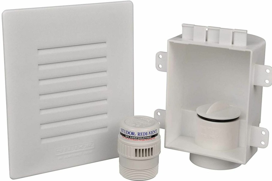 Home Improvement Studor | Studor 20381 Redi-Vent Air Admittance Valve With Recessed Box And Grill, White