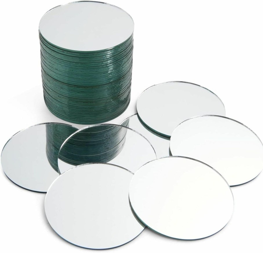 Home Improvement Juvale | 50-Pack Of Small Round Mirrors For Crafts, 3-Inch Glass Tile Circles For Wall And Table Decor, Mosaics, Diy Home Projects, Decorations, Arts And Crafts Supplies