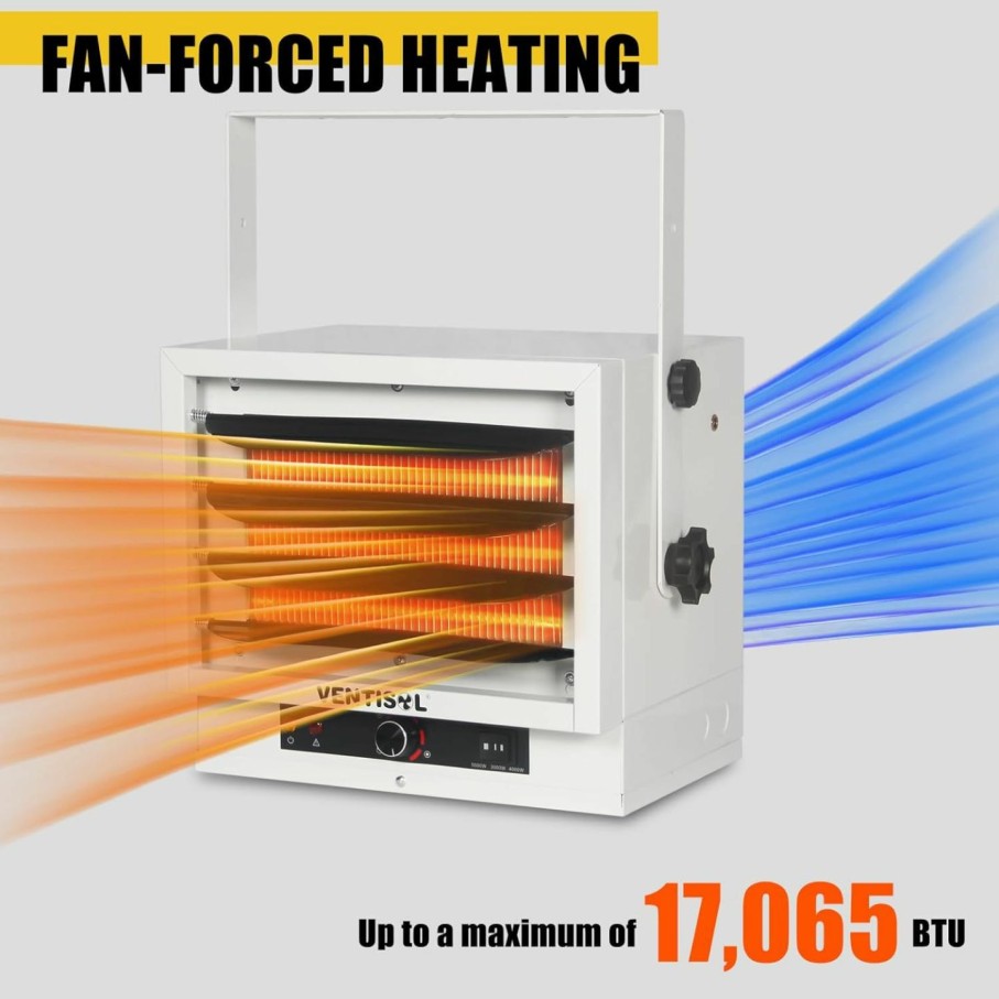 Home Improvement VENTISOL | Ventisol 7500W Electrical Garage Heater 240V Digital Ceiling Mounted Shop Heater Fan Forced With Timer, Remote Control, Hard-Wired Installation Thermostat Heater For Indoor Shop, Home,Workshop