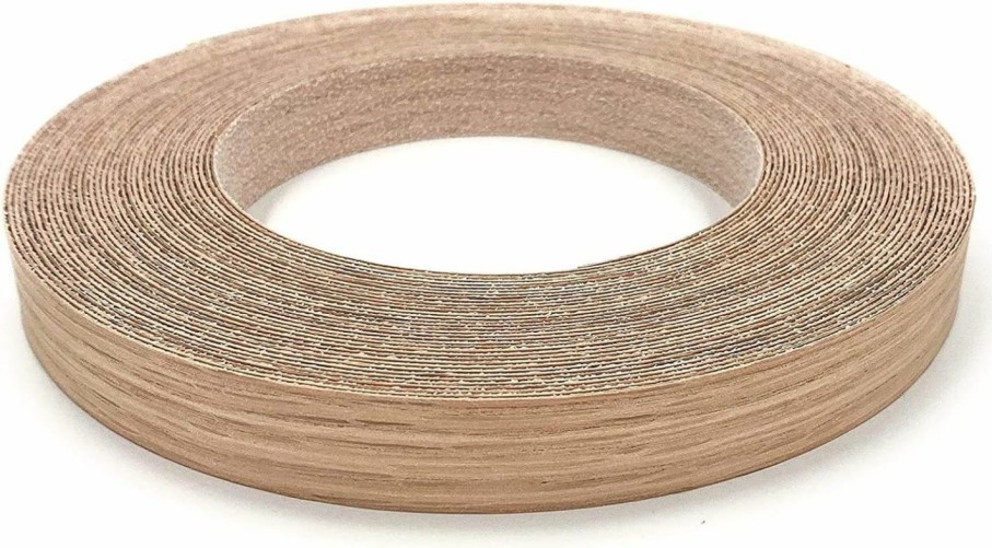 Home Improvement Edge Supply | Edge Supply Red Oak 3/4 Inch X 50 Ft Roll Of Plywood Edge Banding Pre-Glued Real Wood Veneer Edging Flexible Veneer Edging Easy Application Iron-On Edge Banding For Furniture Made In Usa