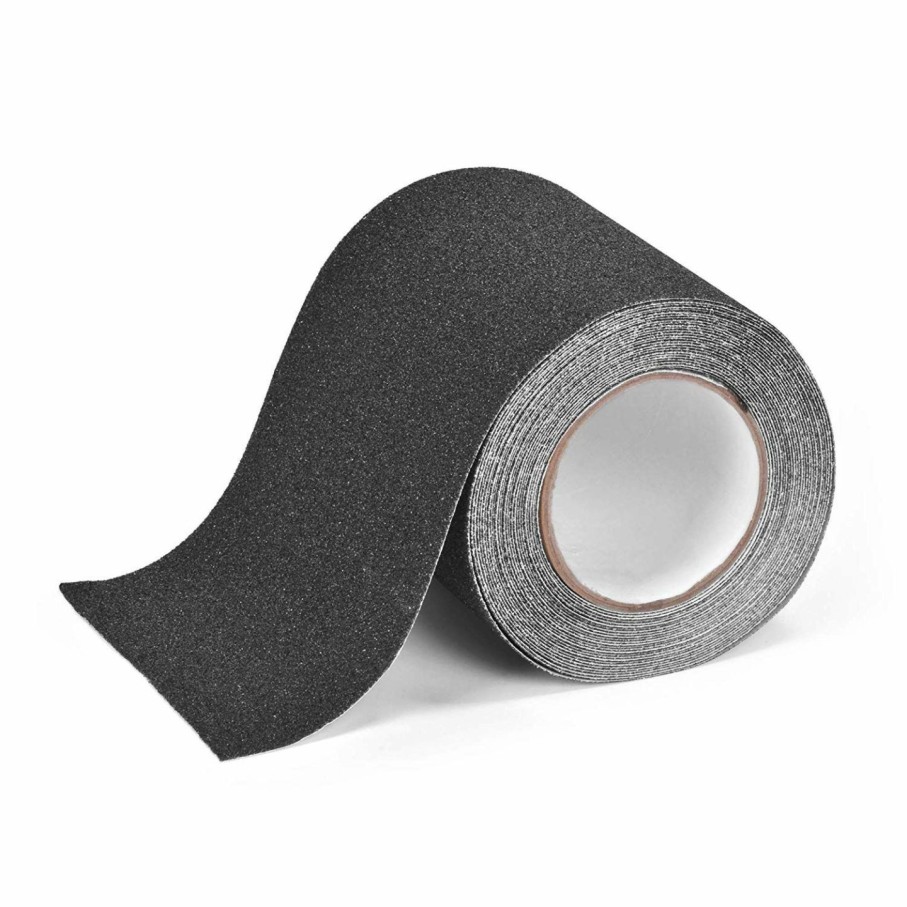 Home Improvement AceFox | Anti Slip Traction Tape, 6\" 30 Feet, Grip Tape For Stairs, 80 Grit, Best Grip And Friction, Safe, Tread Step, Strong Abrasive Adhesive For Stairs, Indoor, Outdoor, Black