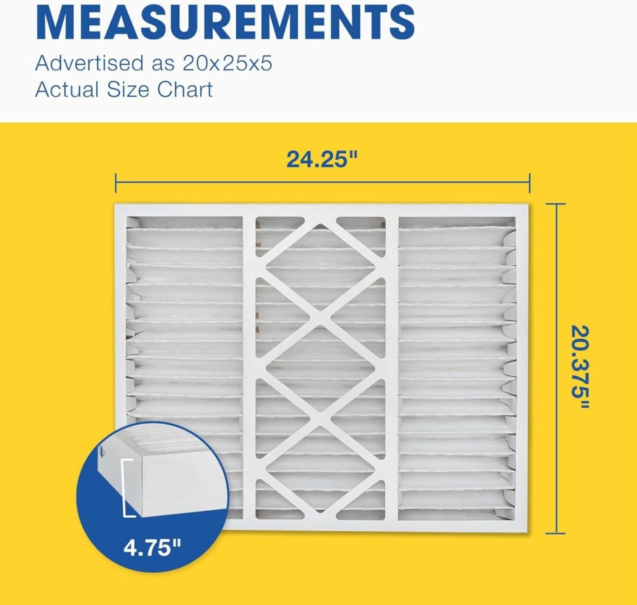 Home Improvement Aerostar | Aerostar 16X25X5 Merv 11 Pleated Replacement Air Filter For Honeywell Fc100A1029, Ac Furnace Air Filter, 2 Pack (Actual Size: 15 7/8\" X 24 3/4\" X 4 3/8\")