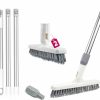 Home Improvement ITTAHO | Ittaho 2 Pack Grout Brush With Long Handle, Swivel Cleaning Grout Line Scrubber - Extendable Durable Handle Grout Cleaner Brush, White & Grey